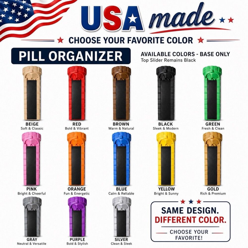 K3 Pill Organizer V1.0 - Full Week - Locks @ End Or Day - Sits Upright WATCH VID